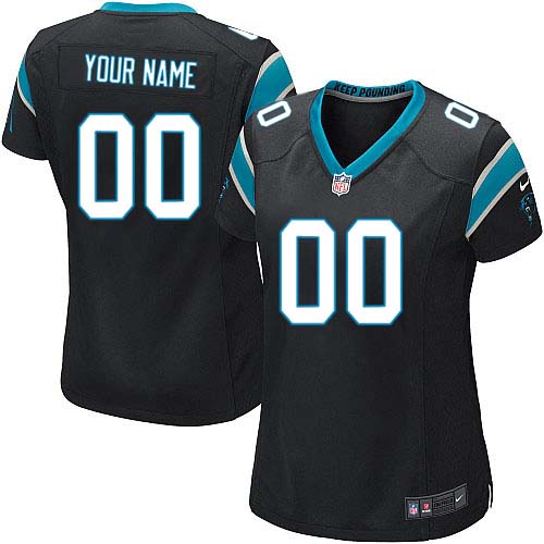 Nike Carolina Panthers Customized Black Stitched Women's NFL Jersey